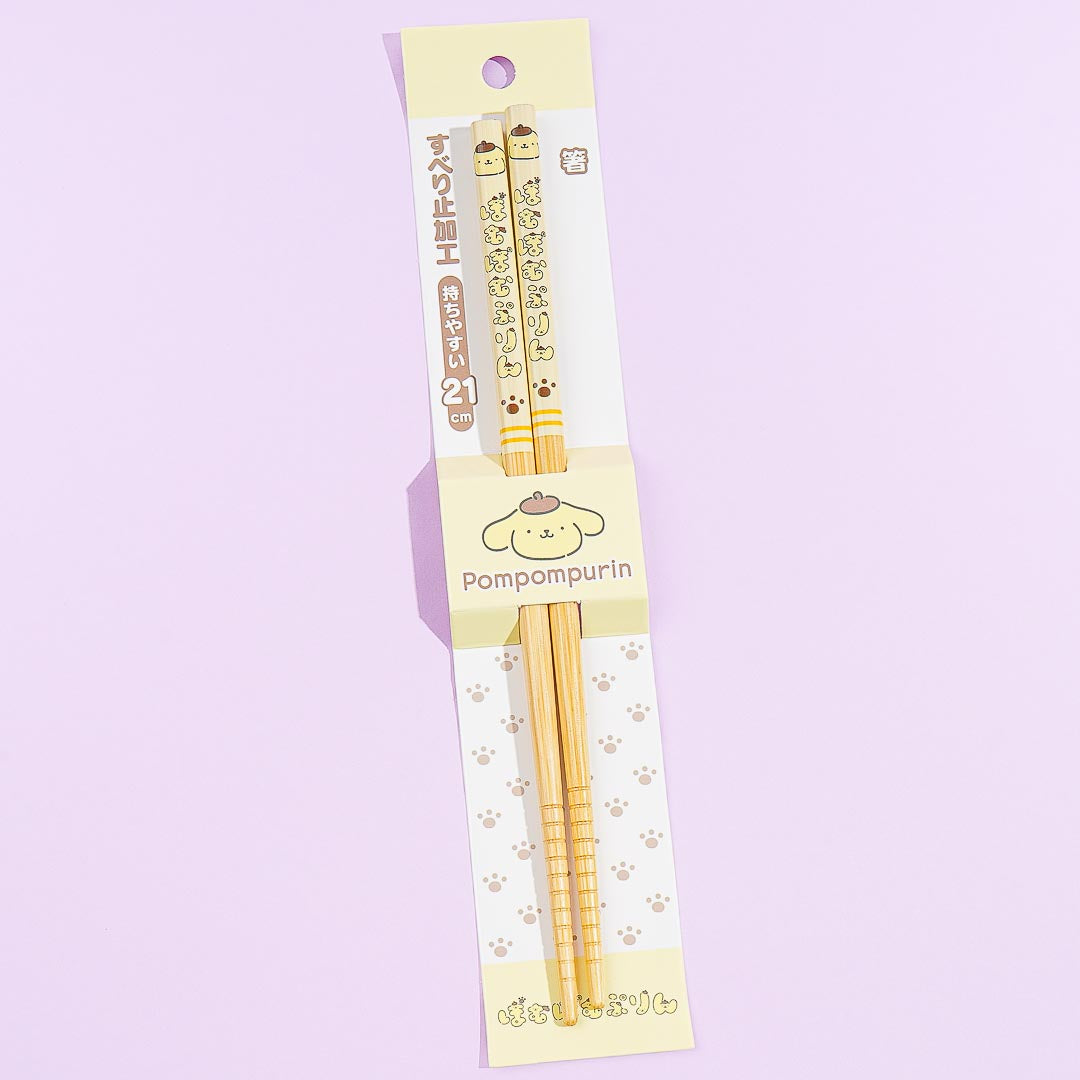 Pompompurin Hiragana Characters Bamboo Chopsticks Blippo