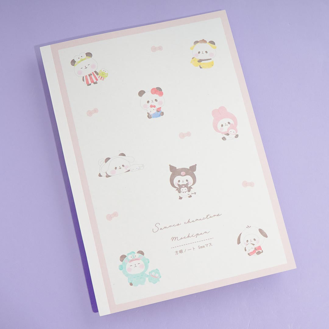 Sanrio Characters x Mochi Mochi Panda & Ribbon B5 Grid Notebook