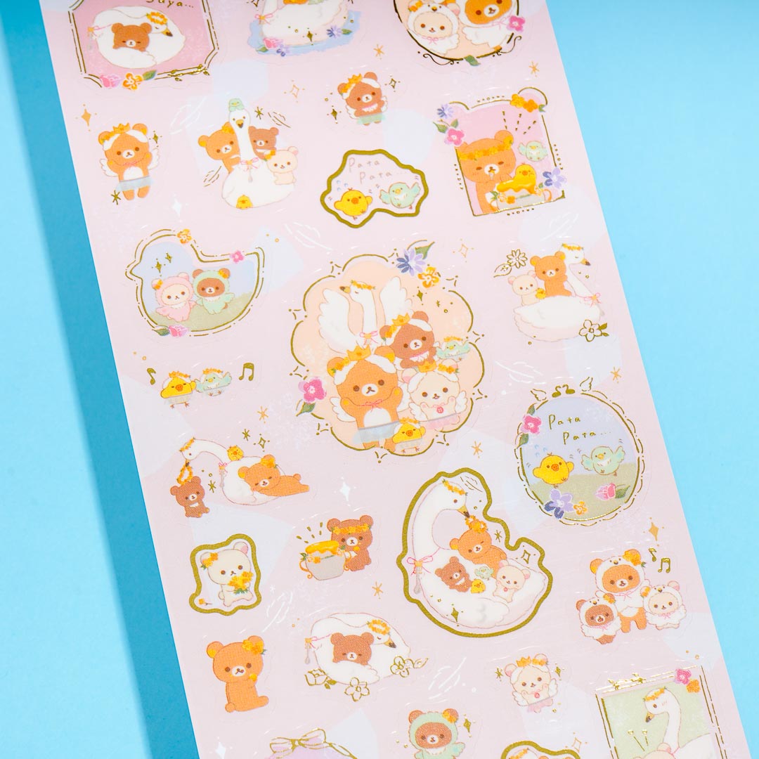 Rilakkuma Swan & Golden Flower Stickers - Ballet Dance