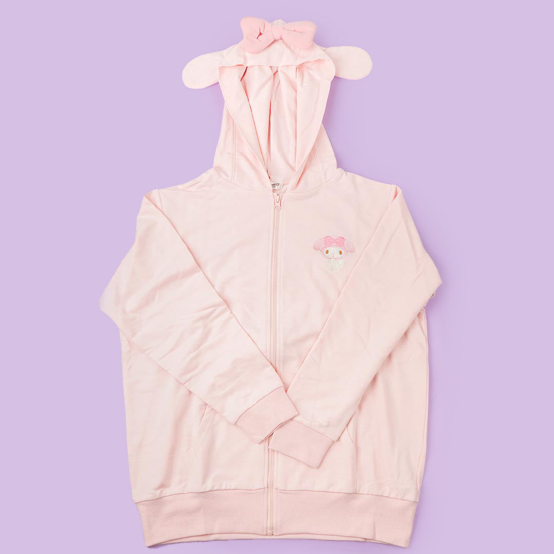 MY MELODY ピンク ジップアップジャケット M My Melody All-Over-Pattern Zip-up Hoody Jacket (Pink