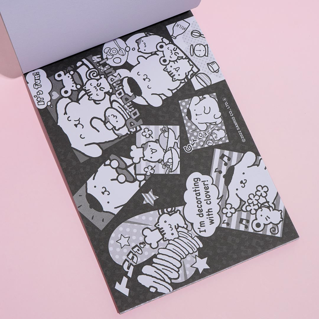 Sanrio Characters Coloring Pad with Black Background