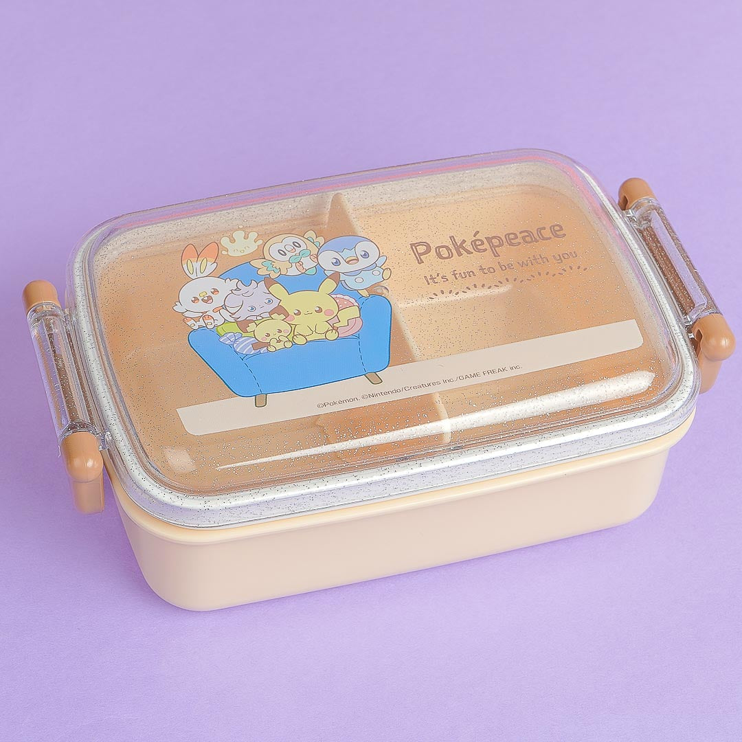 Skater Antibacterial Dishwasher Safe Fluffy Lid Tight Lunch Box Square Pokepeace