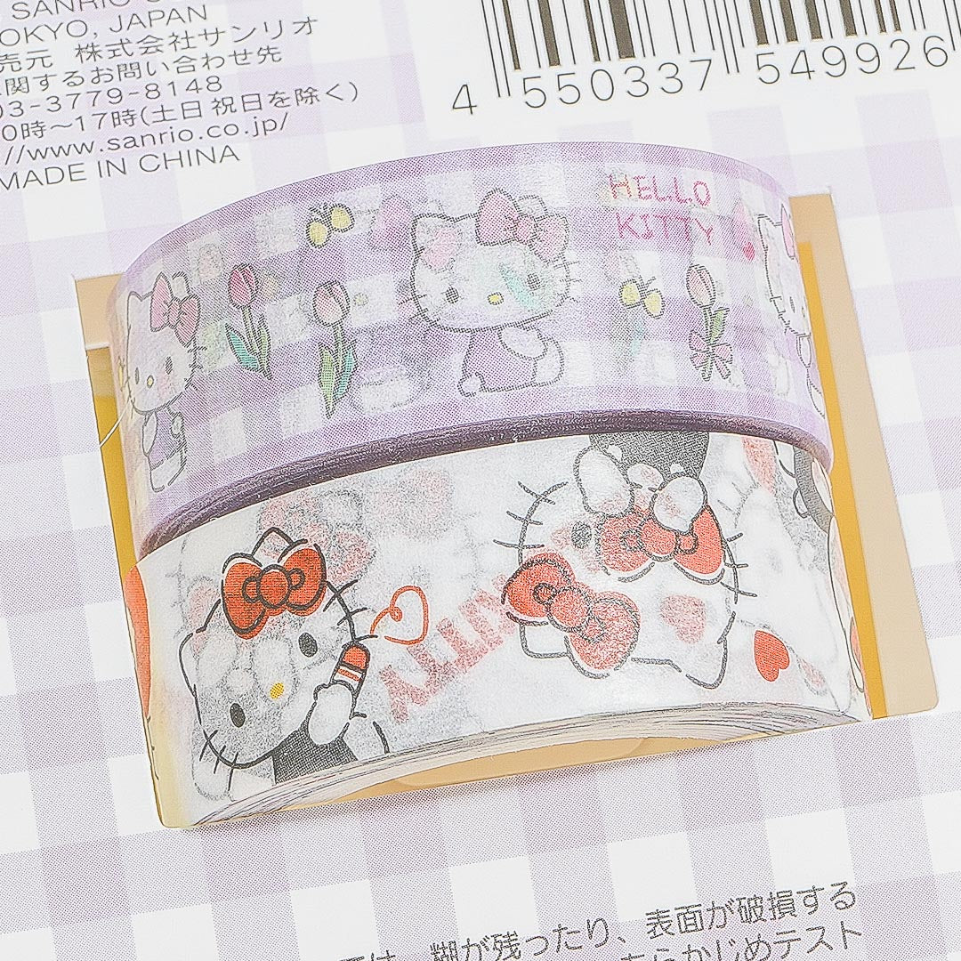 Japan Sanrio Washi Masking Tape 3 Rolls Set Can - Hello Kitty