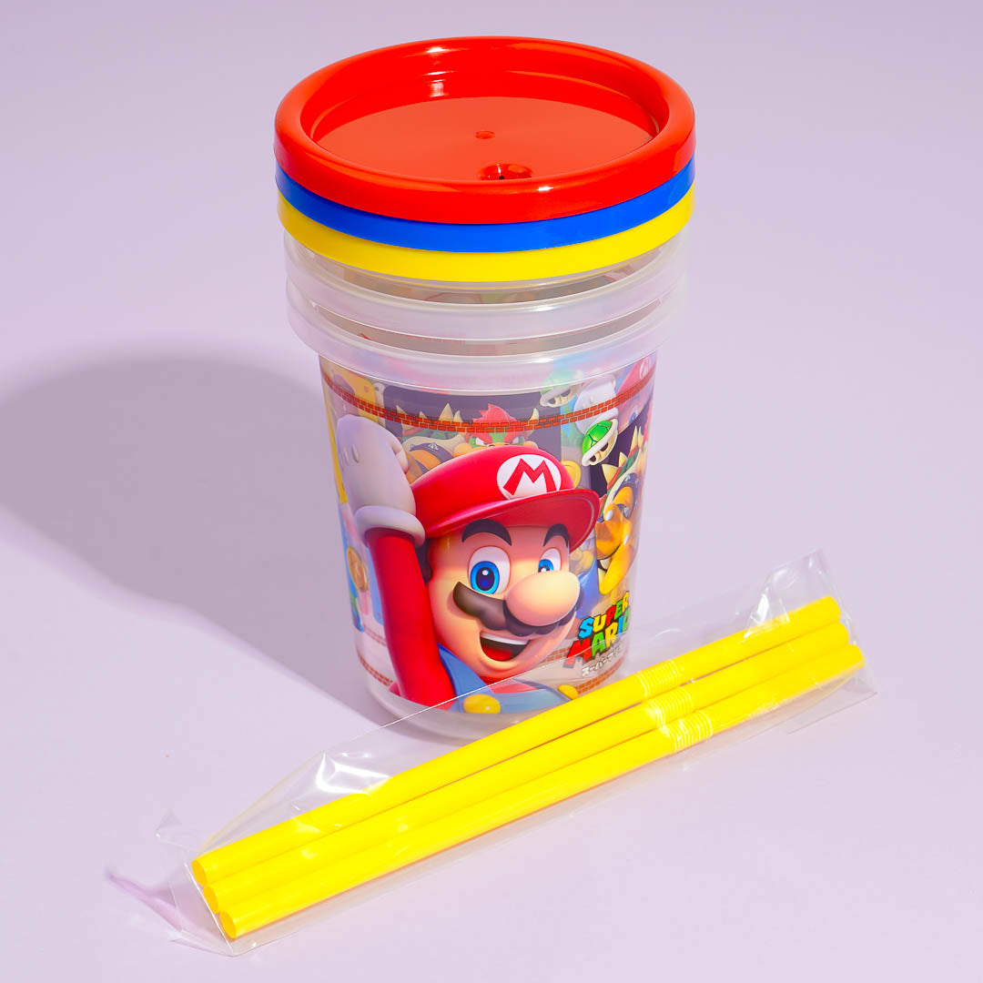 Skater Super Mario 23 Straw Tumbler Set of 3 - Plaza Japan