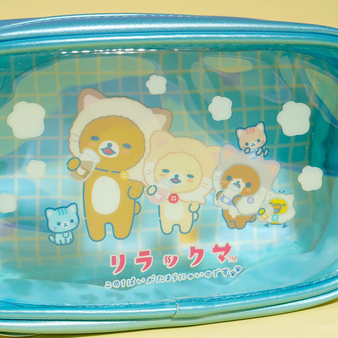 San-X Rilakkuma Cat Bath Clear Pouch