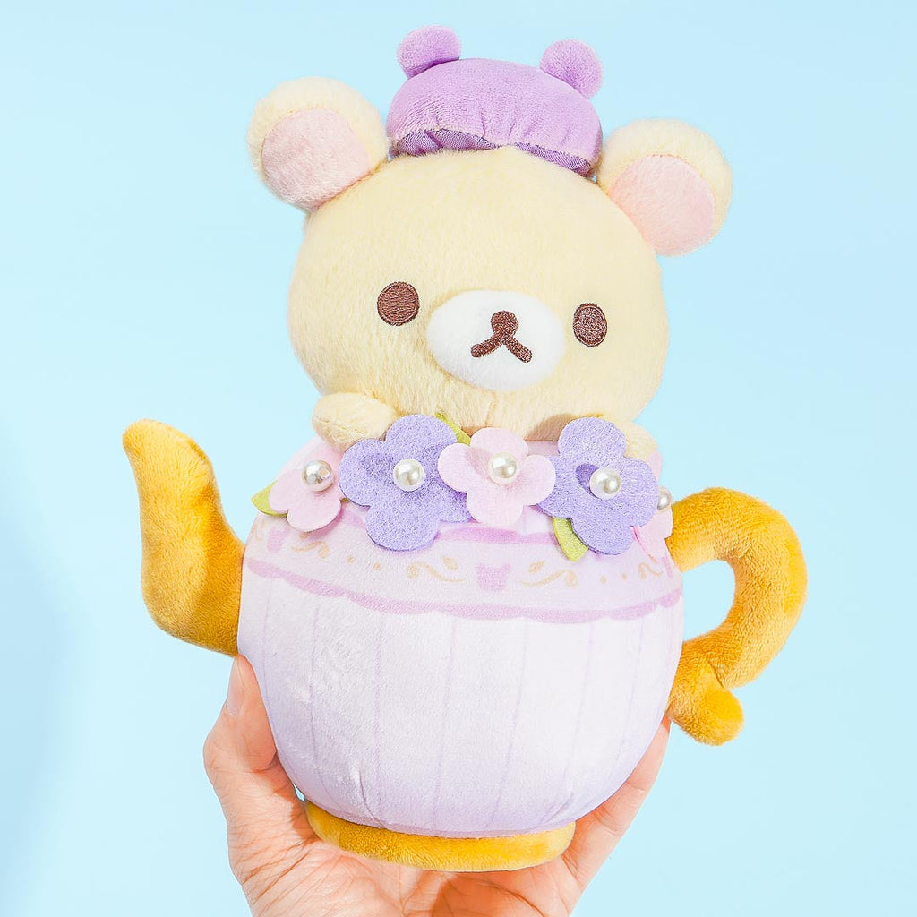 ちびくまcocolilou すみれのバブーシュカセット Korilakkuma Korikogu Flower Tea Time Teapot Plushie - Medium – Blippo