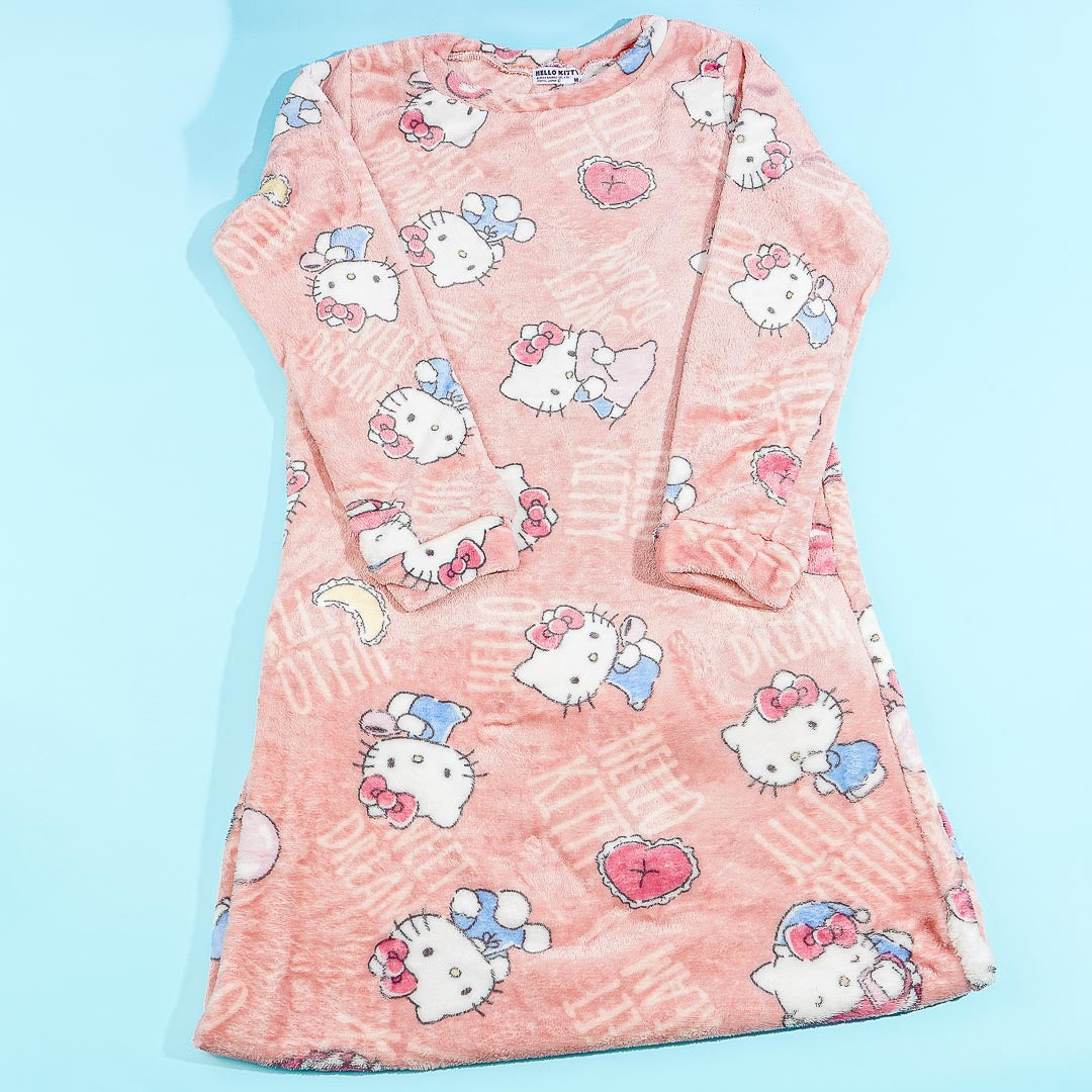 hello kitty long sleeve dress Lovely Day Long-Sleeved Room Blue style has rhinestone DG lace midi dress Color:Black Hot Pink Plunging Back