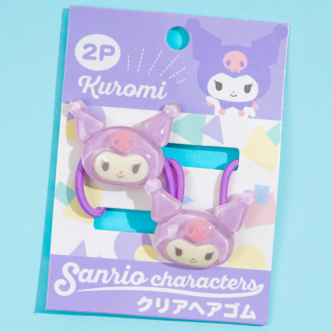 kuromi様order ふわり髪飾り♡ 顎紐取り外し可能♡イヤリング込み Kuromi Clear Charm Hair Tie Set – Blippo