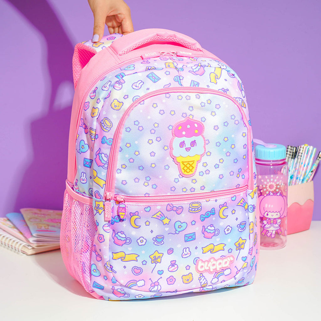 kawaii backpack for girls, pink school backpack