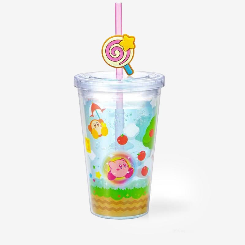 Kirby Muteki Candy Straw Tumbler