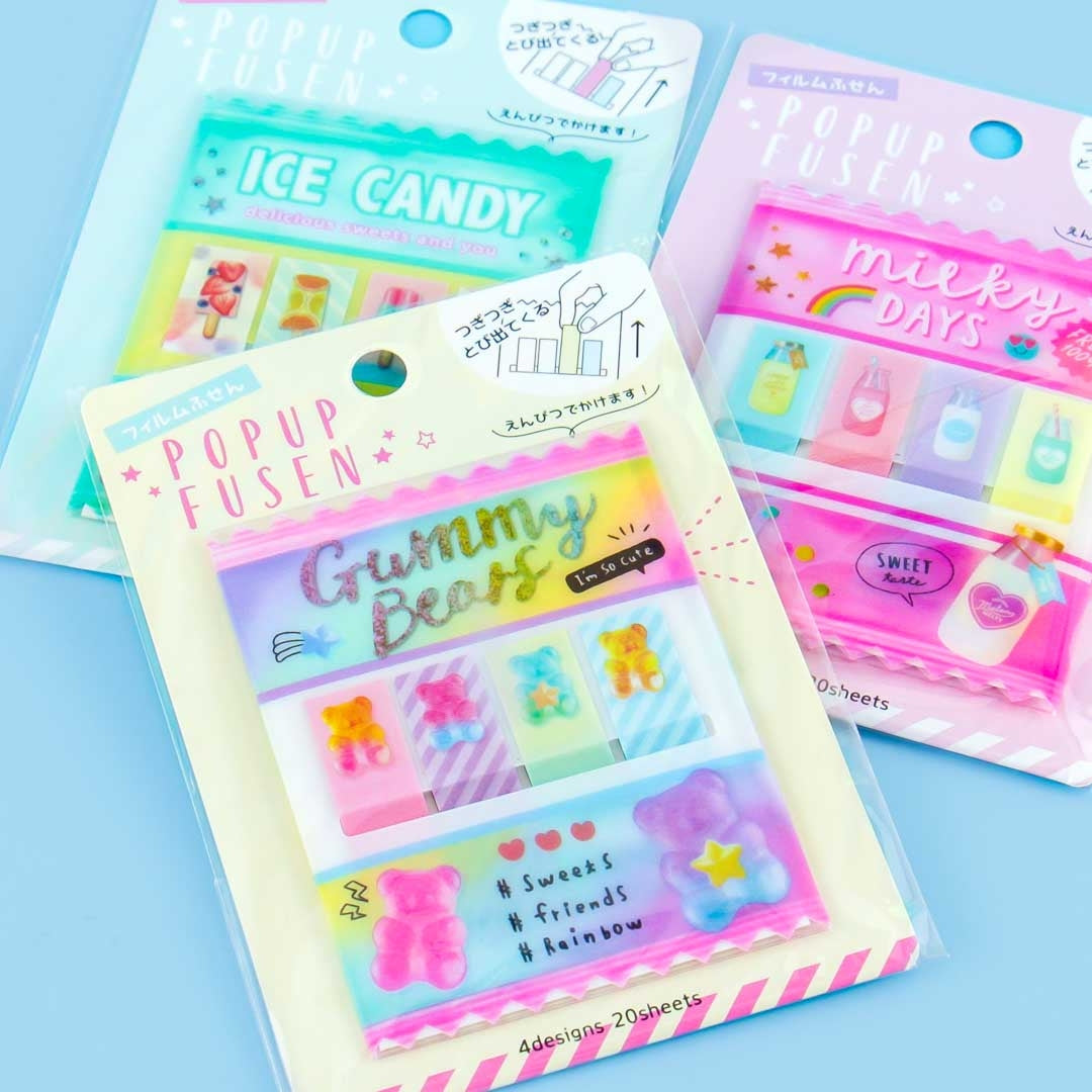 Pastel Rainbow Sticky Notes With Case - Polka Dots, Page Markers