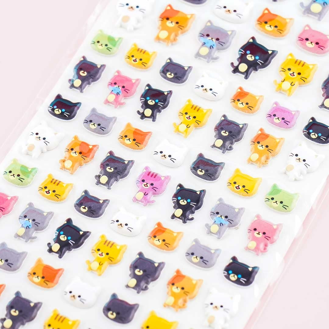 World Craft Funny Pop Seal Kitty Puffy Stickers