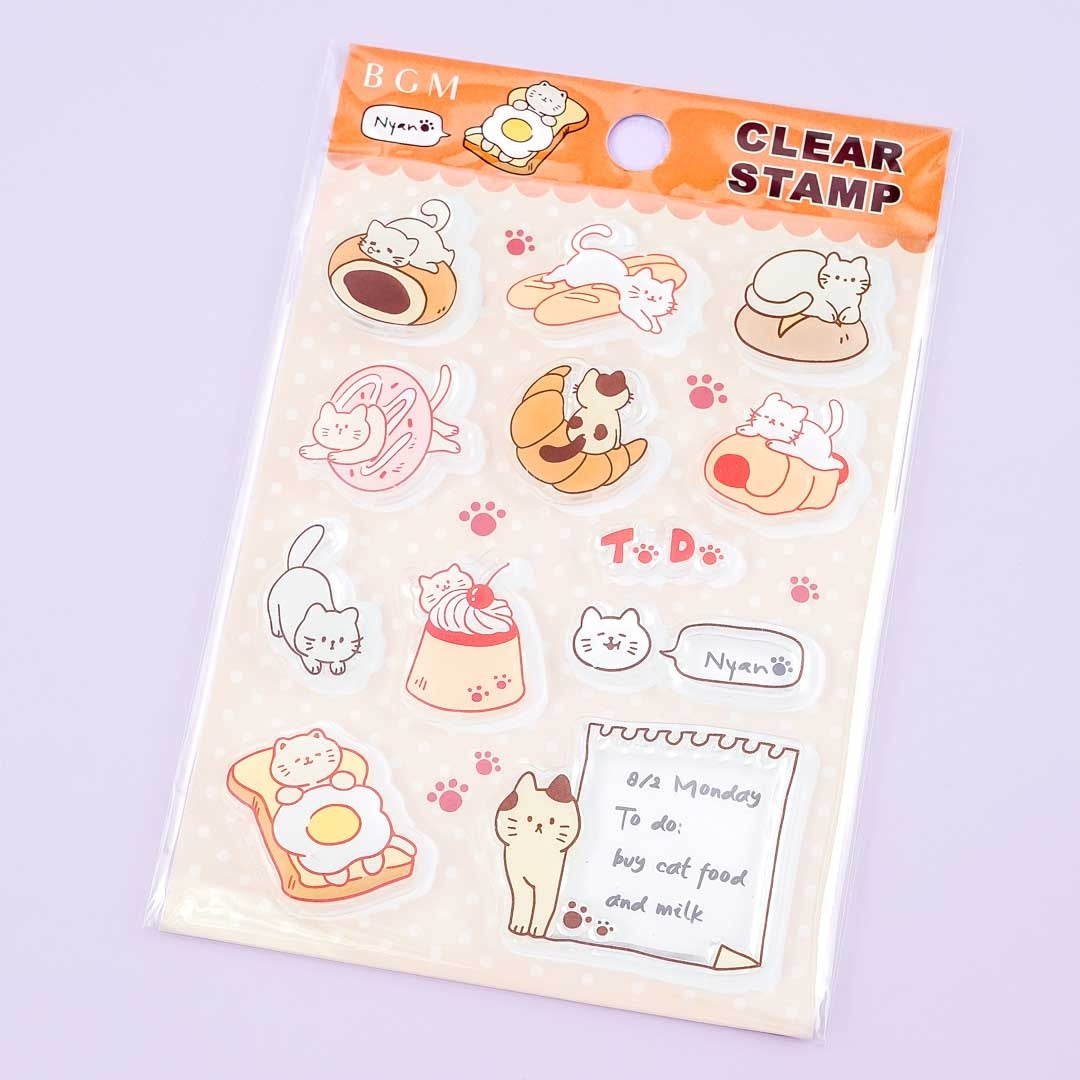 BGM Bread Cat Clear Stamp Stickers – Blippo