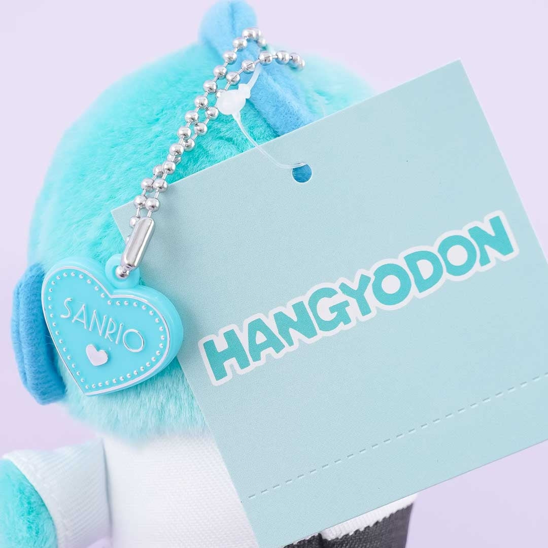 Cute Sanrio Hangyodon Blue Bow Tie Plush Doll Toy Bag Pendant