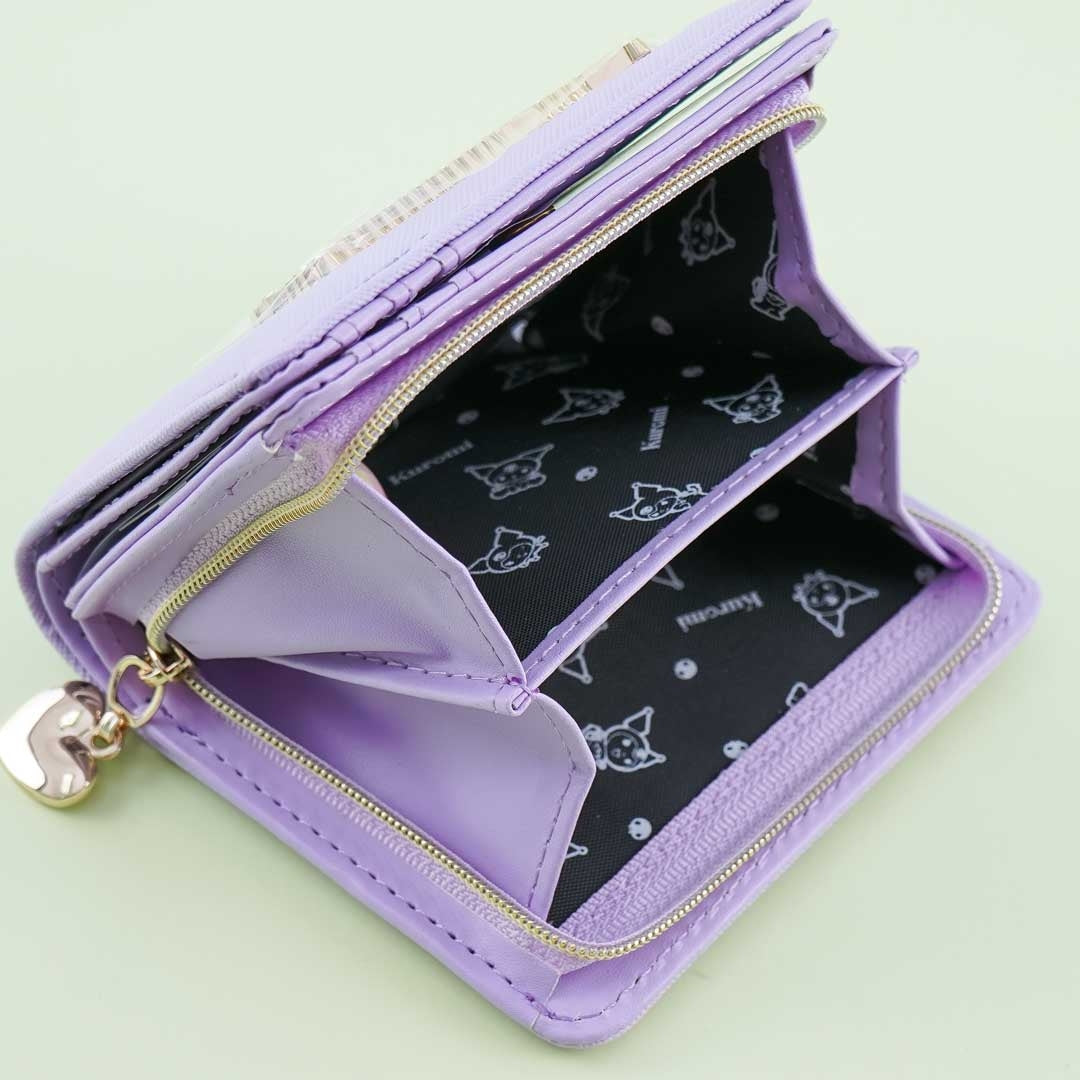Snap Button Small Wallet, Cute Fold Faux Leather Wallet With Card