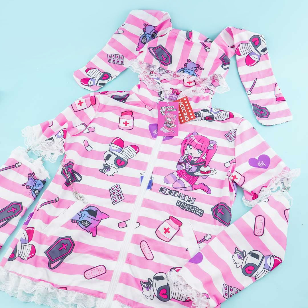 ACDC RAG Yami Kawaii Punk Menhera-chan Usamimi Parka - Pink – Blippo