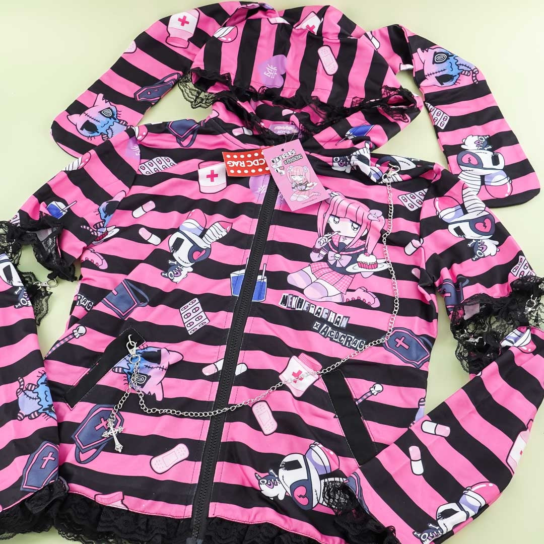 ACDC RAG Yami Kawaii Punk Menhera-chan Usamimi Parka - Black – Blippo