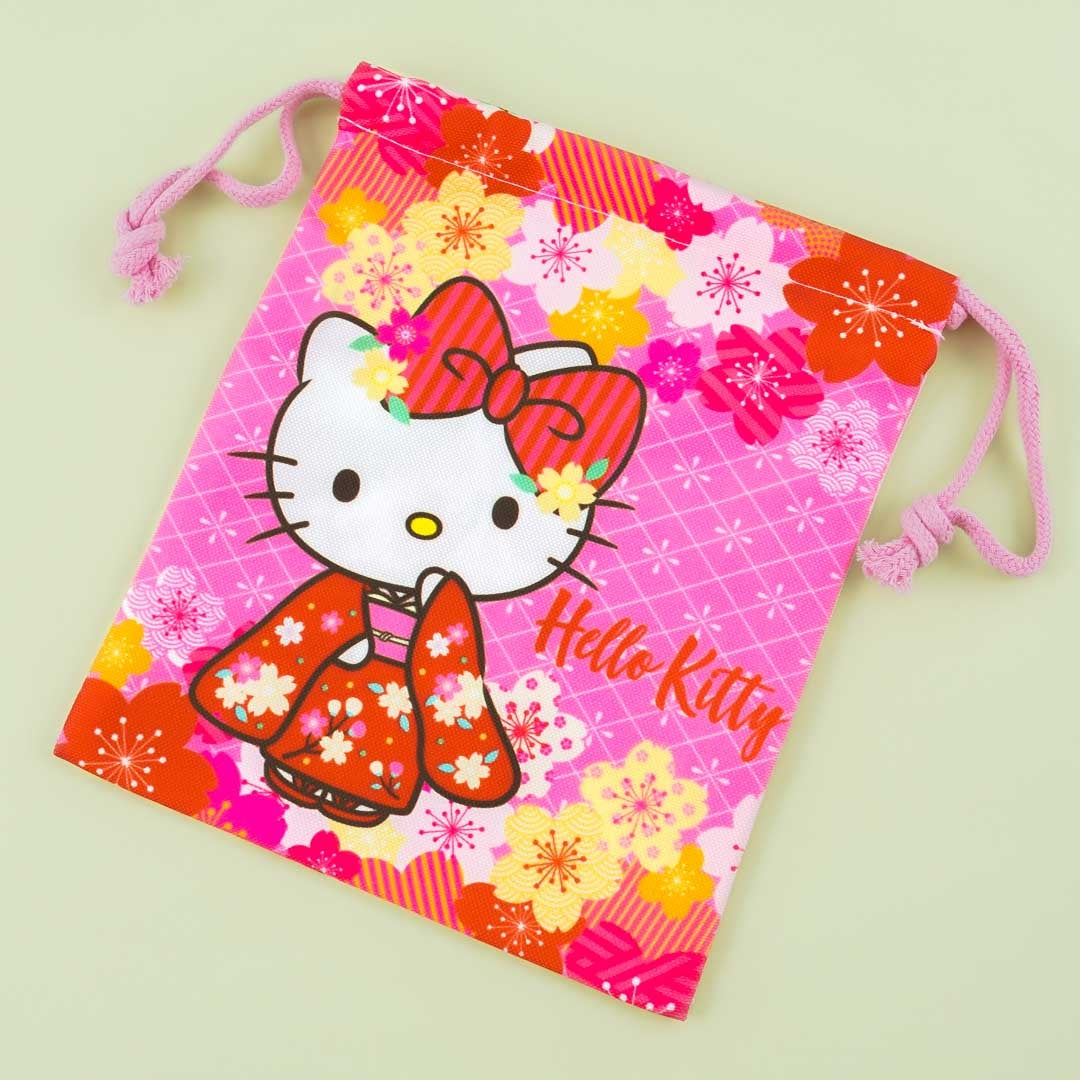 Hello Kitty Sakura Kimono Drawstring Pouch