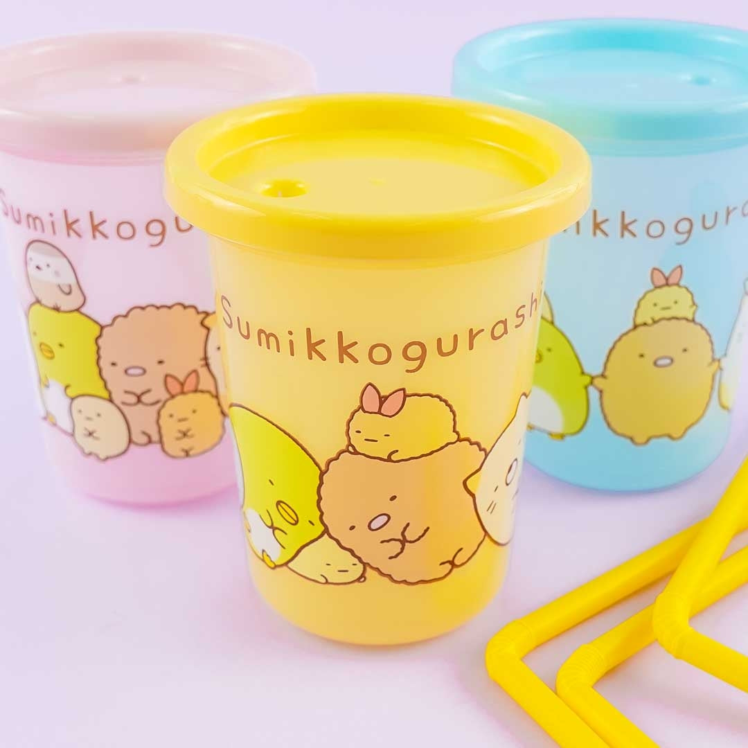 Skater with Straw Tumbler 230ml 3 Pieces Sumikko Gurashi Made in Japan Sih2st-a, Size: 8