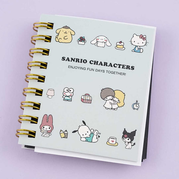 Sanrio Characters Happy Bunch Mini Spiral Notebook With Sticky Notes