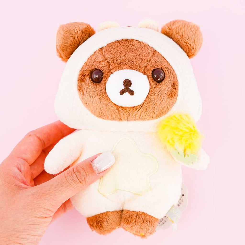 rilakkuma) Petite mini bouillotte en caoutchouc Hiver chaud avec polaire  Drôle de couverture de dessin animé