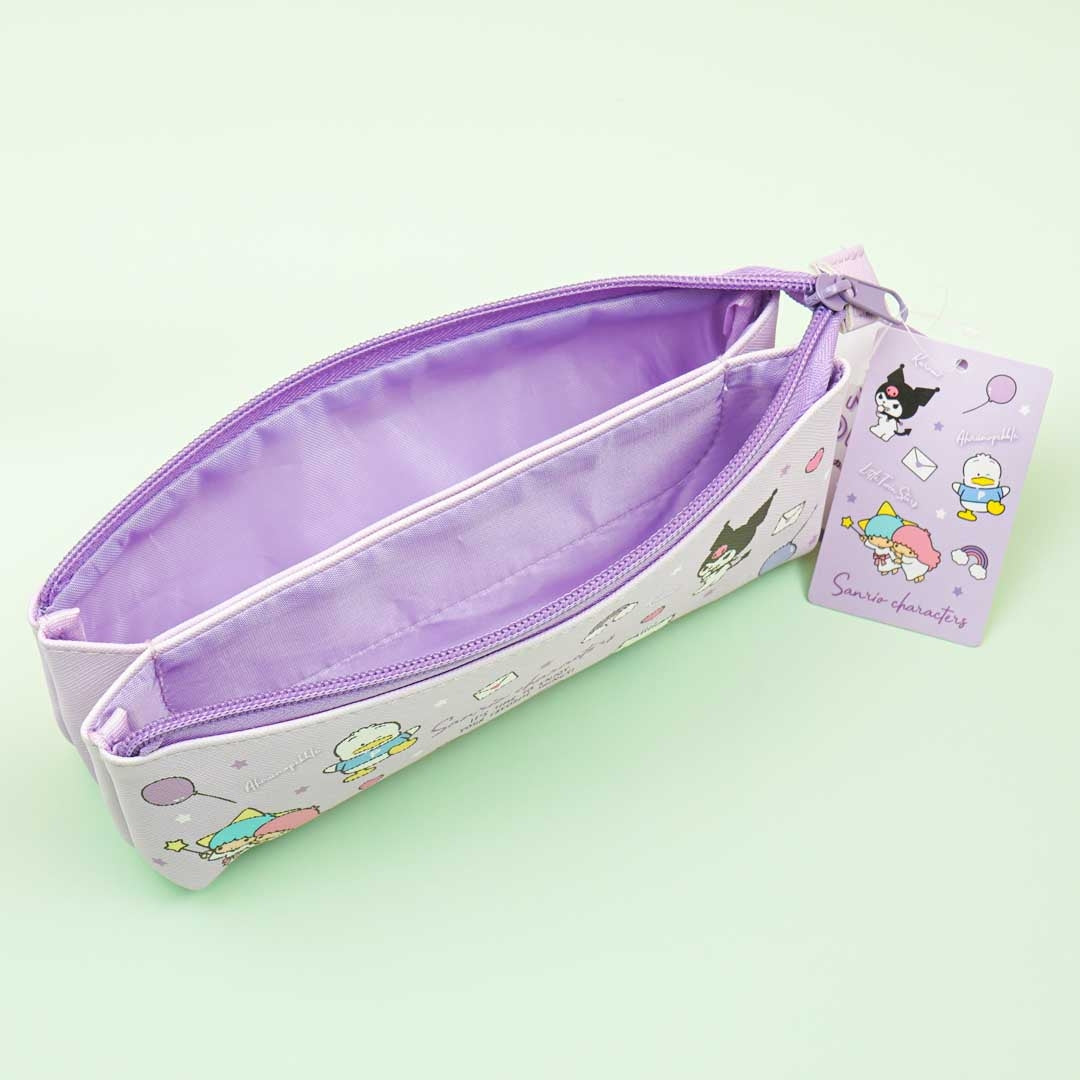 Colors (Purple) Slim 3P Funagata Pouch Sanrio Character Cats