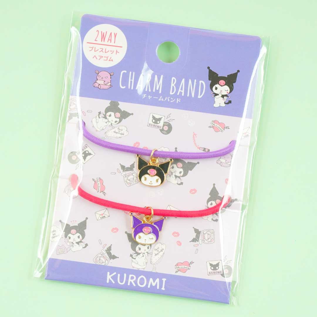 Sanrio Kuromi Hair Ties Hair Band Bracelet Ponytail Hair Accessories 2pcs Set