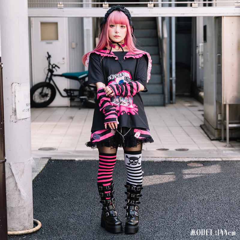 ACDC RAG Yami Kawaii Punk Menhera-chan Leg Warmers - Pink – Blippo