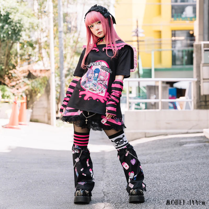 ACDC RAG Yami Kawaii Punk Menhera-chan Sailor Tee - Black