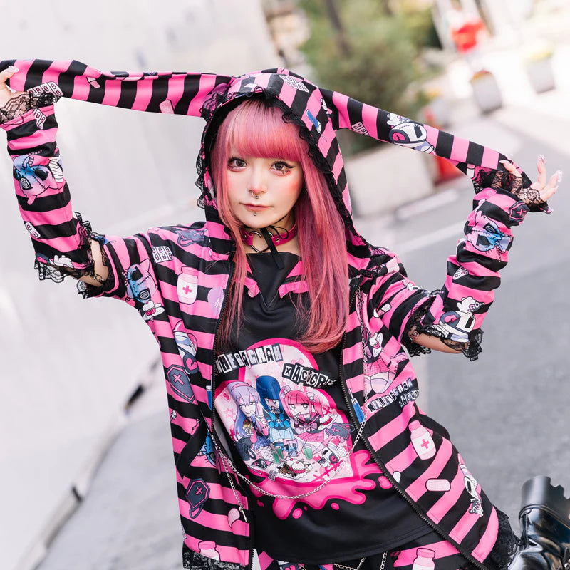ACDC RAG Yami Kawaii Punk Menhera-chan Leg Warmers - Pink – Blippo
