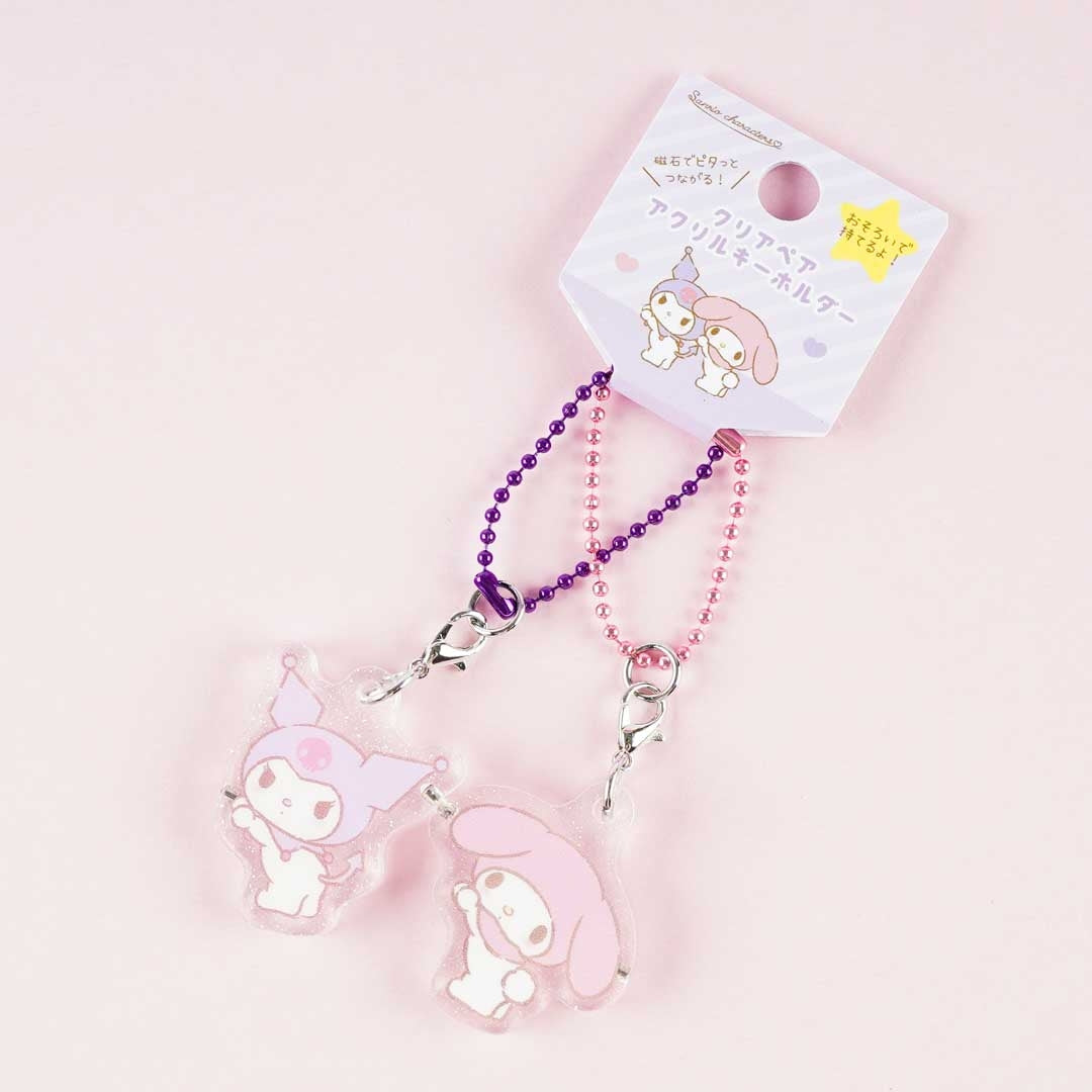 LbsAMP 4 Pcs Porte Clés Anime Cartoon Hello Kitty, Kuromi, My Melody